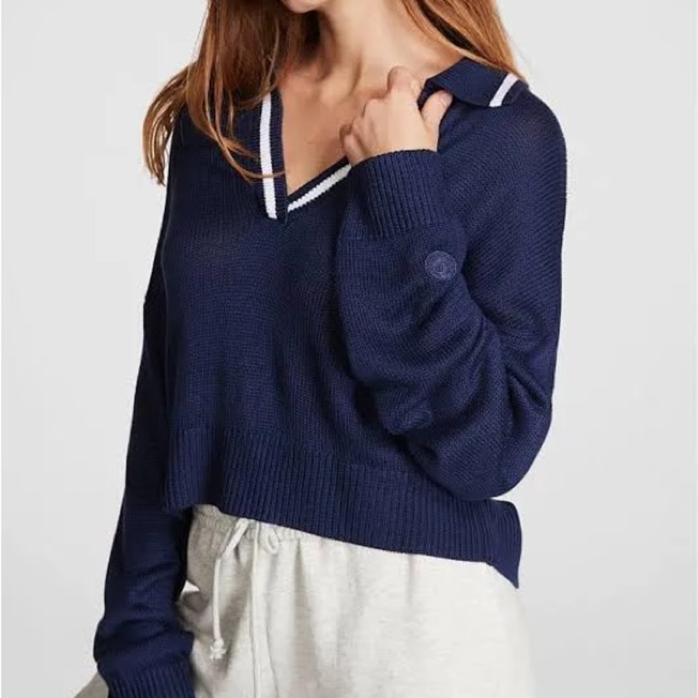 PINK CAMBRIDGE KNIT POLO SWEATER